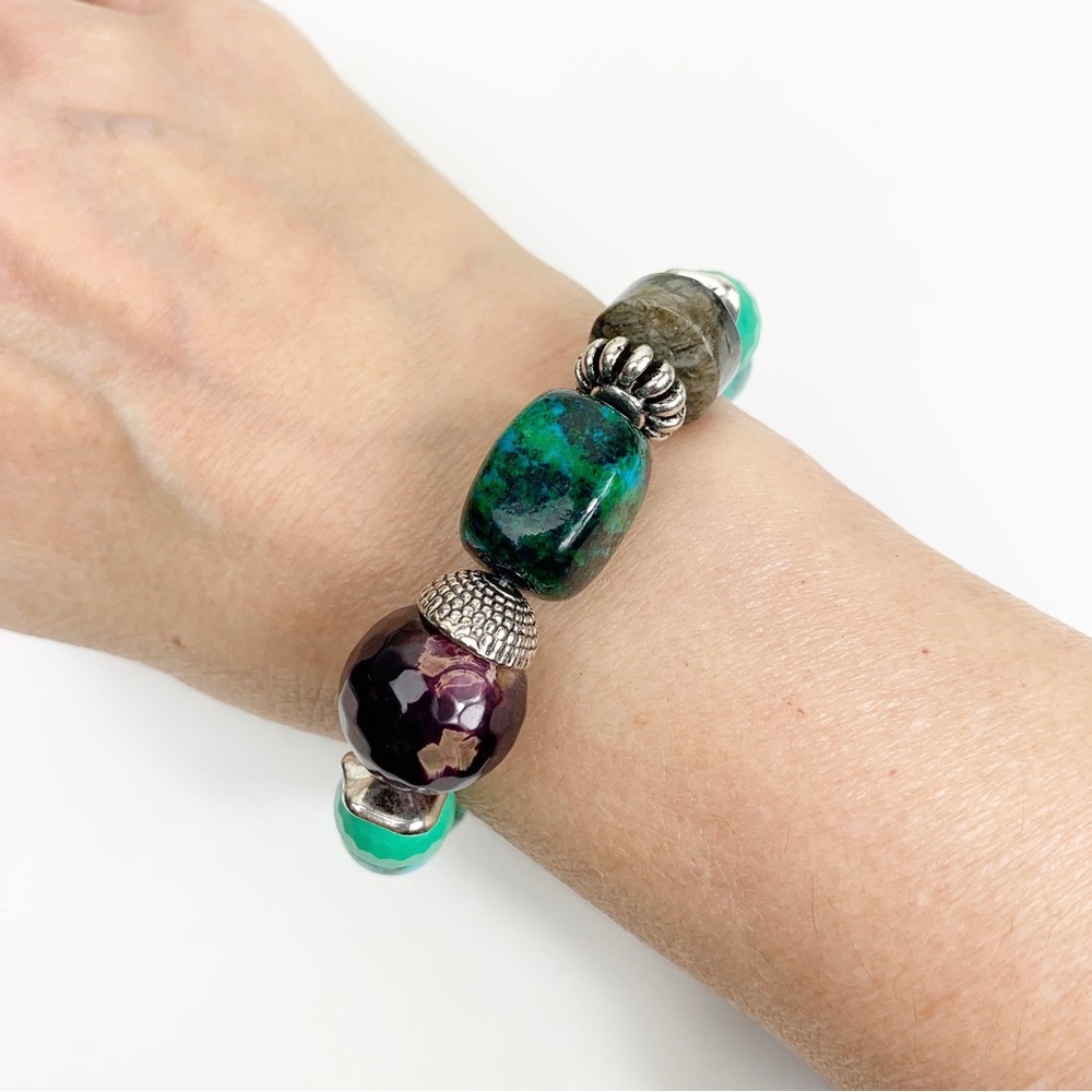 Howlite Agate Statement Stretch Bead Bracelet